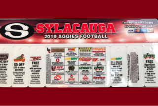 Help support Aggie football; purchase an Aggie Savings Card from football players