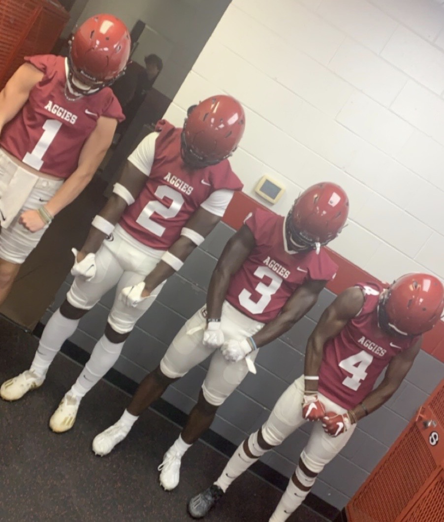 [PHOTOS] Aggies show off new cardinal jerseys ahead of season