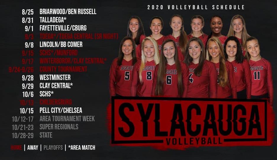 View the 2020 Sylacauga Volleyball schedule here; where to watch tonight’s matches