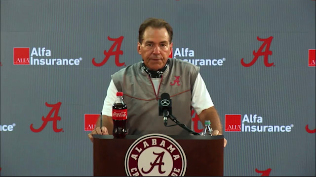 University of Alabama Football Press Conference – Coach Nick Saban on Sept. 21, 2020