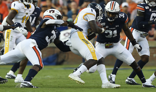 Newly-named Auburn football captains speak with the media