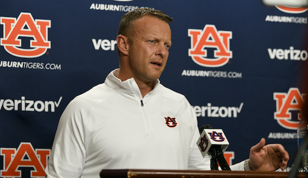 Auburn head coach Bryan Harsin addresses the media ahead of fall camp