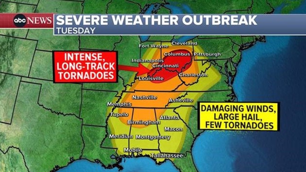 ​Tornado threat targets Ohio Valley as severe storms barrel through the region