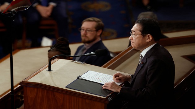 Japans Fumio Kashida stresses Ukraine aid, US world role in speech to Congress