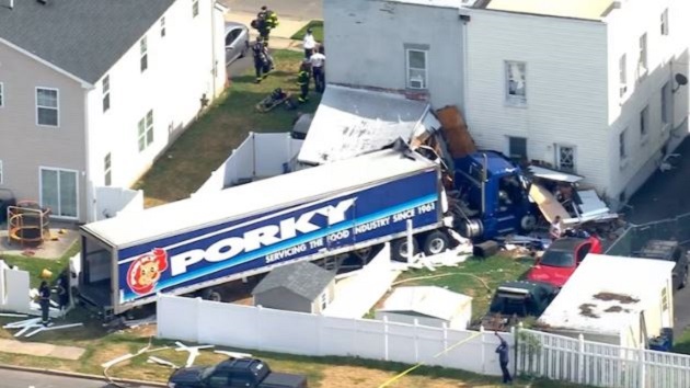 Tractor trailer crashes into New Jersey home