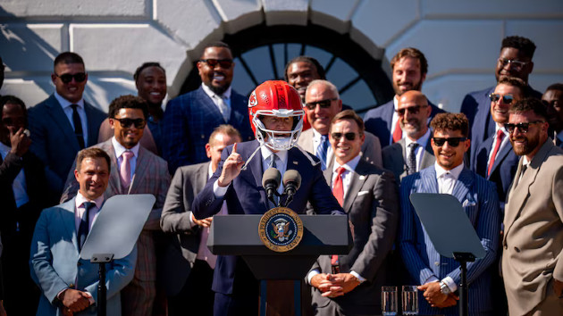 Biden hams it up with Super Bowl champs, Kansas City Chiefs at White House