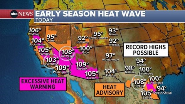 Heat wave: Triple-digit temperatures hit Texas, California, Nevada