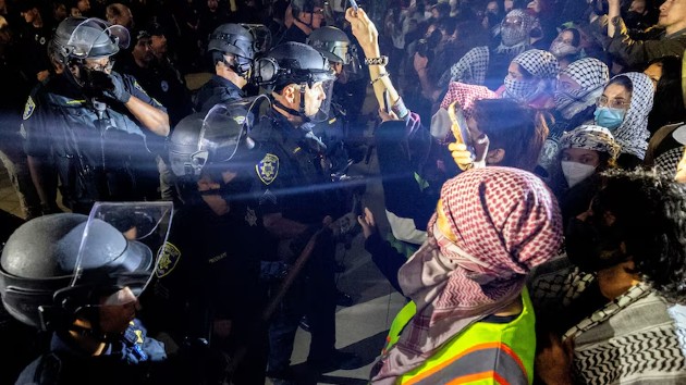 About 25 arrested at UCLA as group attempts to set up protest camp, university police say