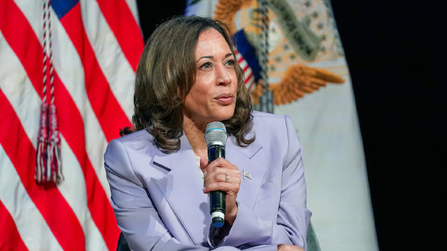 Harris becomes presumptive Democratic nominee, rails at Trump for not committing to debate