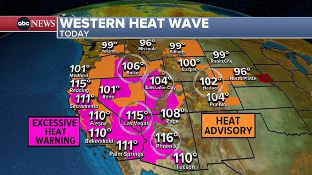 Life-threatening heat heading to East Coast as high temperatures continue to rage in the West